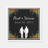 Regenboog bloeit gay bruiloft cocktail servetten (Voorkant)