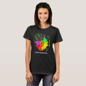 Regenboog Bloem Autisme Awareness Ingenieuze Ad T-shirt (Voorkant volledig)
