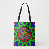regenboog bloem canvas tas (Voorkant)