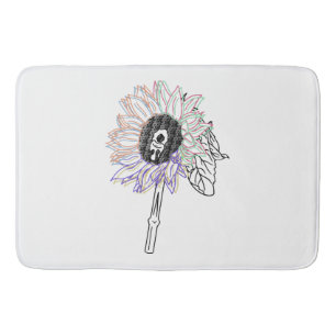 Regenboog Bloem Funky Kunst Badmat