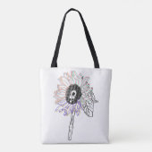 Regenboog Bloem Funky Kunst Tote Bag (Achterkant)