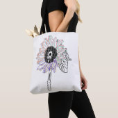 Regenboog Bloem Funky Kunst Tote Bag (Dichtbij)