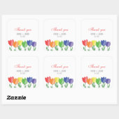 Regenboog BLOEM HOMO Lesbisch Dank u gunst Vierkante Sticker (Vel)