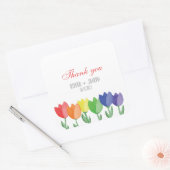 Regenboog BLOEM HOMO Lesbisch Dank u gunst Vierkante Sticker (Envelop)