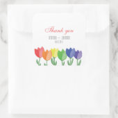 Regenboog BLOEM HOMO Lesbisch Dank u gunst Vierkante Sticker (Tas)