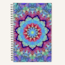Regenboog Bloem Mandala Zacht Hoesje Notitieboek