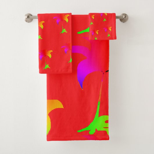 Regenboog Bloem Rood Bad Handdoek (Insitu)