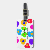 Regenboog bloem trots liefde voeg naam tekst lqbtq bagagelabel (Voorkant verticaal)
