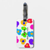 Regenboog bloem trots liefde voeg naam tekst lqbtq bagagelabel (Achterkant verticaal)