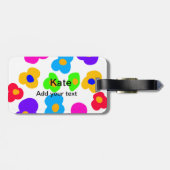 Regenboog bloem trots liefde voeg naam tekst lqbtq bagagelabel (Achterkant horizontaal)