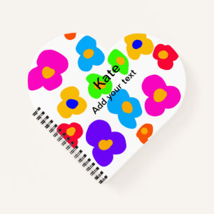 Regenboog bloem trots liefde voeg naam tekst lqbtq notitieboek