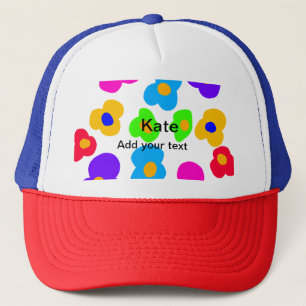 Regenboog bloem trots liefde voeg naam tekst lqbtq trucker pet