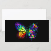 Regenboog bloem vlinder aankondiging (Voorkant / Achterkant)
