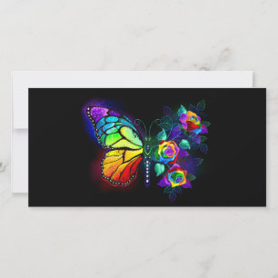 Regenboog bloem vlinder aankondiging