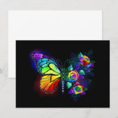 Regenboog bloem vlinder aankondiging (Voorkant / Achterkant)