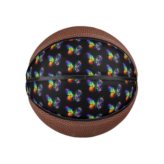 Regenboog bloem vlinder basketbal (Voorkant)