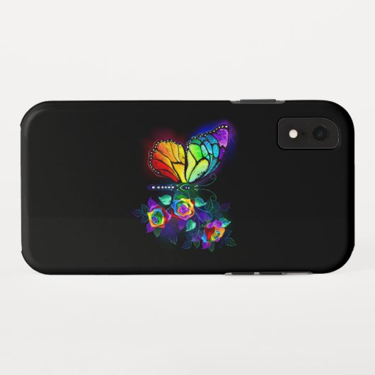 Regenboog bloem vlinder Case-Mate iPhone case (Achterkant (horizontaal))