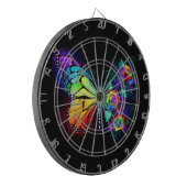 Regenboog bloem vlinder dartbord (Voorkant Links)