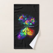 Regenboog bloem vlinder handdoek (Handdoek)