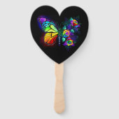 Regenboog bloem vlinder handwaaier (Achterkant)