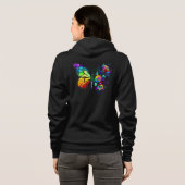 Regenboog bloem vlinder hoodie (Achterkant volledig)