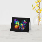 Regenboog bloem vlinder kaart (Gele Bloem)