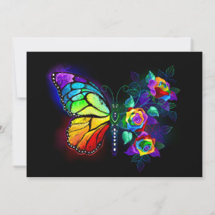 Regenboog bloem vlinder kaart