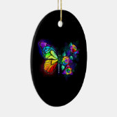 Regenboog bloem vlinder keramisch ornament (Rechts)
