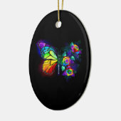 Regenboog bloem vlinder keramisch ornament (Links)