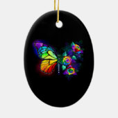 Regenboog bloem vlinder keramisch ornament (Achterkant)
