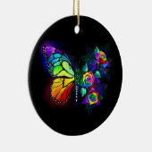Regenboog bloem vlinder keramisch ornament (Rechts)