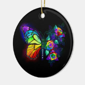 Regenboog bloem vlinder keramisch ornament (Links)