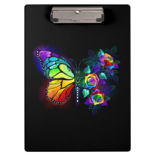 Regenboog bloem vlinder klembord (Voorkant)