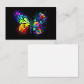 Regenboog bloem vlinder kortingskaartje (Voorkant / Achterkant)