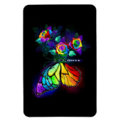 Regenboog bloem vlinder magneet (Verticaal)