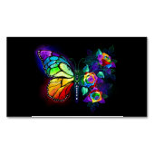 Regenboog bloem vlinder magnetisch visitekaartje (Voorkant)