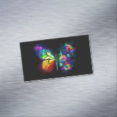 Regenboog bloem vlinder magnetisch visitekaartje (Voorbeeld)
