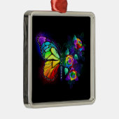 Regenboog bloem vlinder metalen ornament (Rechts)