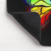 Regenboog bloem vlinder muismat (Hoek)
