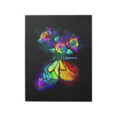 Regenboog bloem vlinder notitieblok (Linkerzijde)