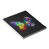 Regenboog bloem vlinder notitieblok (Schuin)