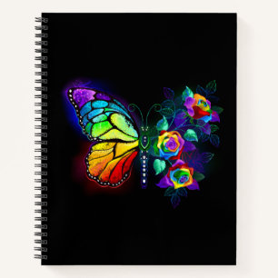 Regenboog bloem vlinder notitieboek