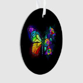 Regenboog bloem vlinder ornament (voorkant)