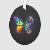 Regenboog bloem vlinder ornament (voorkant)