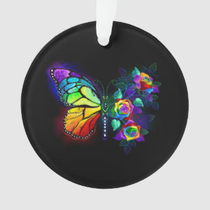 Regenboog bloem vlinder ornament