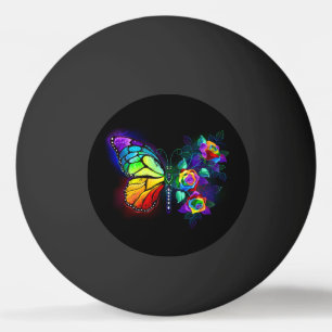Regenboog bloem vlinder pingpongbal