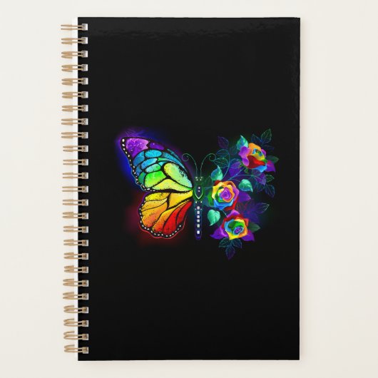 Regenboog bloem vlinder planner (Voorkant)