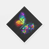 Regenboog bloem vlinder servet (Hoek)