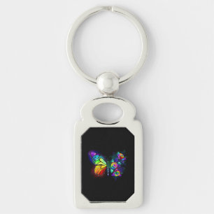 Regenboog bloem vlinder sleutelhanger