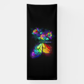 Regenboog bloem vlinder spandoek (Verticaal)